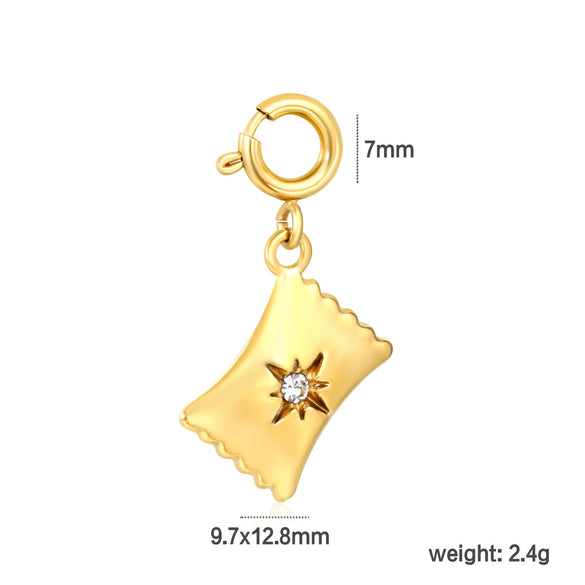 Stainless Steel Christmas Snowman Reindeer And Bell Pendants With Electroplated Finish Simple Cartoon Festival Necklace Accessories
