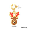 Stainless Steel Christmas Snowman Reindeer And Bell Pendants With Electroplated Finish Simple Cartoon Festival Necklace Accessories