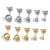 Stainless Steel Circle Bead Welding Hanging Earrings Handmade Jewelry Accessories Electroplated