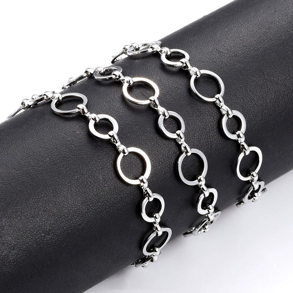 Stainless Steel Circle Chain Punk Jewelry Accessories With Electrolysis Treatment