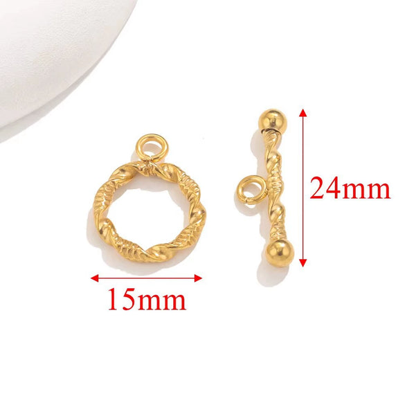 Stainless Steel Circle Electroplated Minimalist Geometric Closing Buckle Jewelry Accessories For Necklace And Bracelet