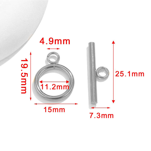 Stainless Steel Circle Electroplated Minimalist Geometric Closing Buckle Jewelry Accessories For Necklace And Bracelet