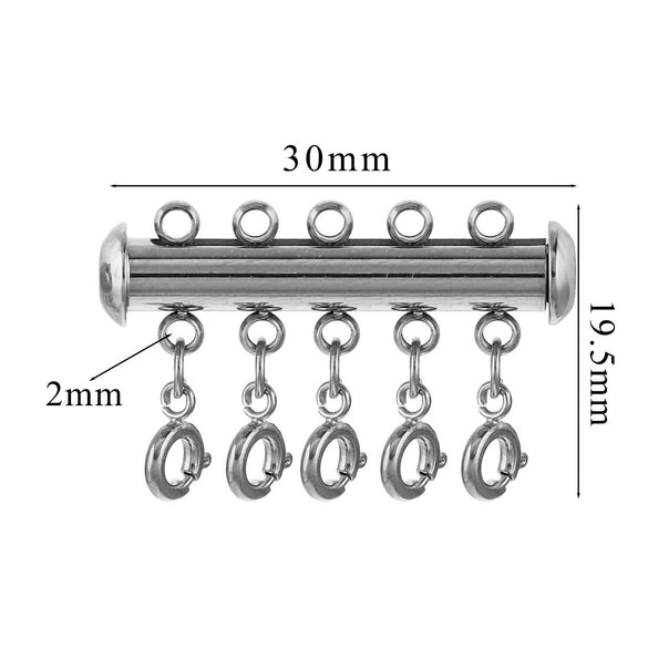 Stainless Steel Circle Magnetic Spring Buckle Lobster Buckle Connector Strand Layered Buckle Tube Jewelry 18K Plated Electroplating