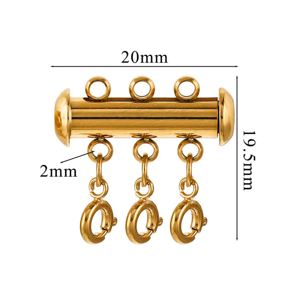 Stainless Steel Circle Magnetic Spring Buckle Lobster Buckle Connector Strand Layered Buckle Tube Jewelry 18K Plated Electroplating