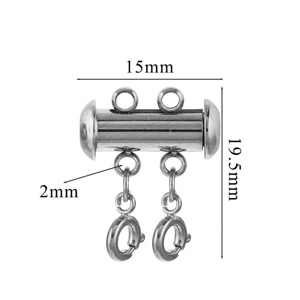 Stainless Steel Circle Magnetic Spring Buckle Lobster Buckle Connector Strand Layered Buckle Tube Jewelry 18K Plated Electroplating