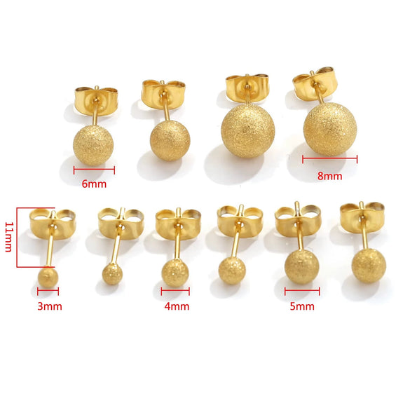 Stainless Steel Circle Pattern Electroplated Bead Welding Needle Hanging Titanium Steel Earrings Diy Jewelry Accessories