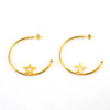 Stainless Steel Circle Star Geometric Fashion Earrings With Electroplating For Women