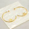 Stainless Steel Circle Star Geometric Fashion Earrings With Electroplating For Women