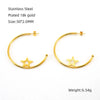 Stainless Steel Circle Star Geometric Fashion Earrings With Electroplating For Women