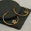 Stainless Steel Circle Star Geometric Fashion Earrings With Electroplating For Women