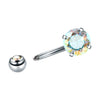 Stainless Steel 4Claw Inlaid Zircon Round Belly Button Ring 4Claw Zirconium Short Nail Belly Button Nail Belly Button Human Body Puncture