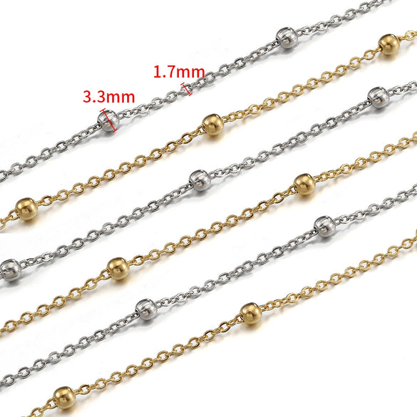 Stainless Steel Clip Bead Chain Tassel Chain Antique Headdress Hairpin Material Electroplated Diy Jewelry Accessories