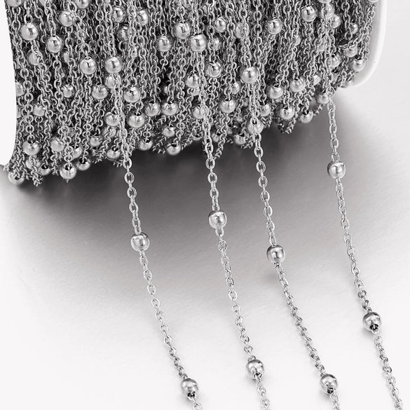 Stainless Steel Clip Bead Chain Tassel Chain Antique Headdress Hairpin Material Electroplated Diy Jewelry Accessories