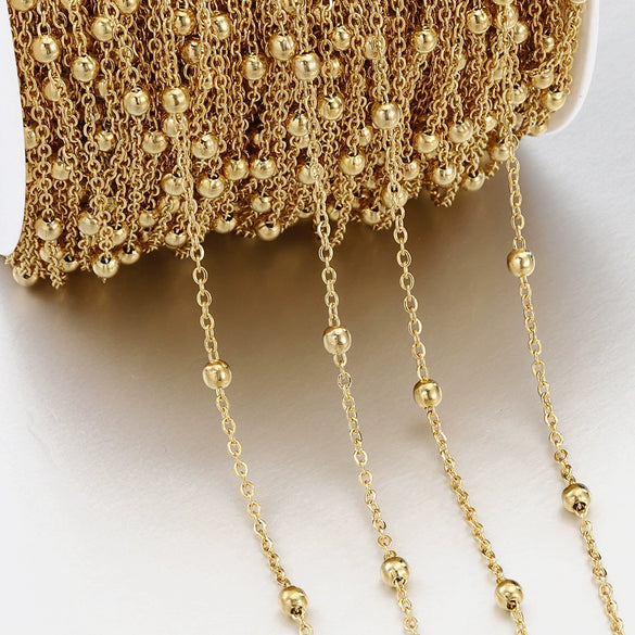 Stainless Steel Clip Bead Chain Tassel Chain Antique Headdress Hairpin Material Electroplated Diy Jewelry Accessories
