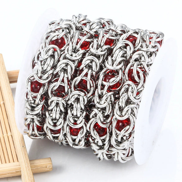 Stainless Steel Clip Red Ball Keel Chain Jewelry For Men And Women Electrolytic High Quality