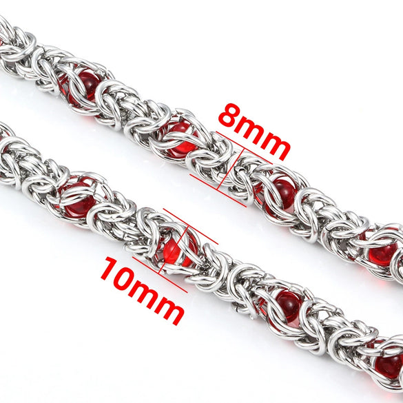 Stainless Steel Clip Red Ball Keel Chain Jewelry For Men And Women Electrolytic High Quality