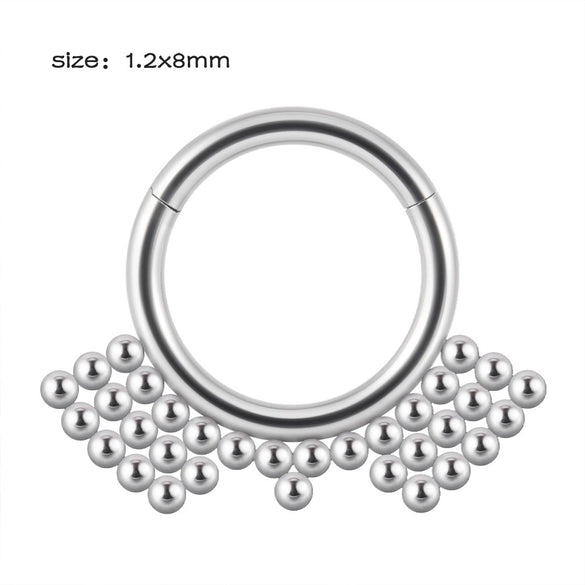 Stainless Steel Closed Nose Ring Welding Ball Dropshaped Round Electroplating Piercing Nose Septum Nail Unisex