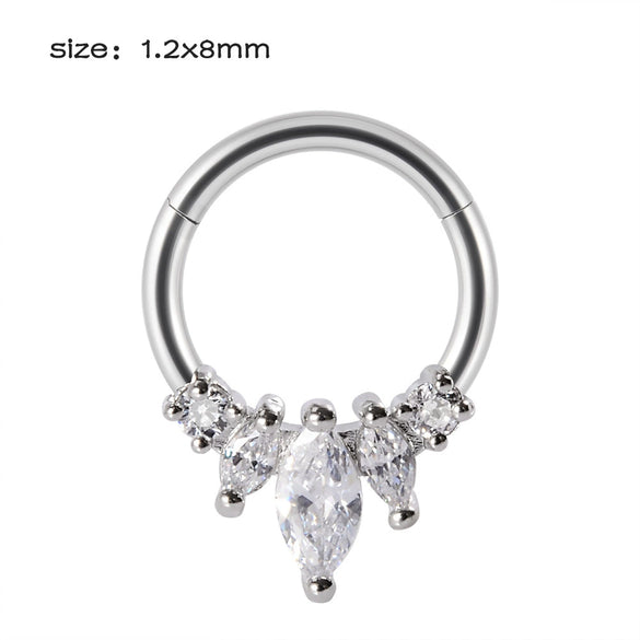 Stainless Steel Closed Nose Ring Welding Ball Dropshaped Round Electroplating Piercing Nose Septum Nail Unisex