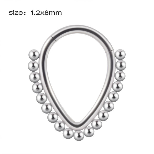 Stainless Steel Closed Nose Ring Welding Ball Dropshaped Round Electroplating Piercing Nose Septum Nail Unisex