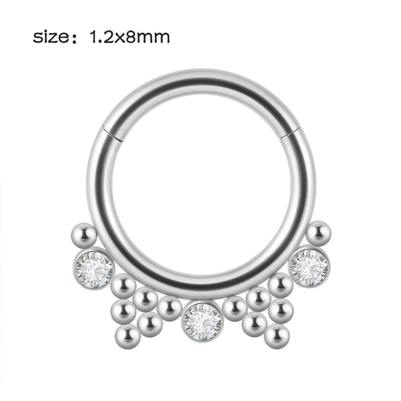 Stainless Steel Closed Nose Ring Welding Ball Dropshaped Round Electroplating Piercing Nose Septum Nail Unisex