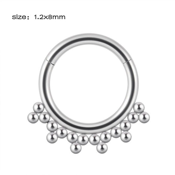 Stainless Steel Closed Nose Ring Welding Ball Dropshaped Round Electroplating Piercing Nose Septum Nail Unisex