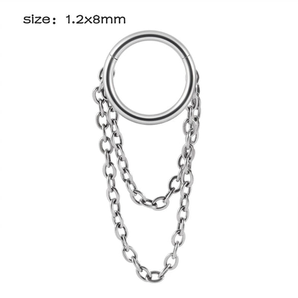 Stainless Steel Closed Nose Ring Welding Ball Dropshaped Round Electroplating Piercing Nose Septum Nail Unisex