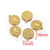Stainless Steel Coin Round Pendant Necklace With Crown Pattern And Electroplating Treatment For Ladies