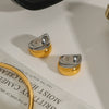 Stainless Steel Color Matching Ear Clip With Geometric Pattern For Women Electroplated No Ear Hole Ear Bone Clip