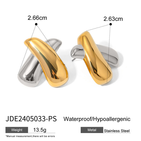 Stainless Steel Color Matching Ring High Grade Earring Titanium Steel Opening Beaded Bracelet With Geometric Design And Electroplating