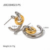 Stainless Steel Color Matching Ring High Grade Earring Titanium Steel Opening Beaded Bracelet With Geometric Design And Electroplating