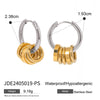 Stainless Steel Color Matching Ring High Grade Earring Titanium Steel Opening Beaded Bracelet With Geometric Design And Electroplating