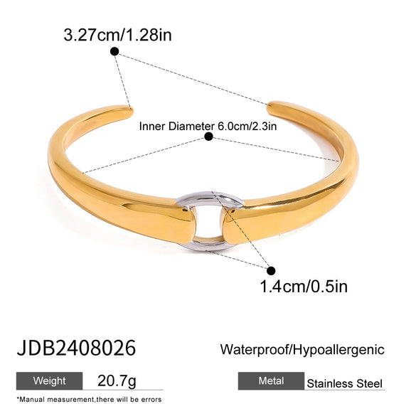 Stainless Steel Color Matching Ring High Grade Earring Titanium Steel Opening Beaded Bracelet With Geometric Design And Electroplating