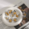 Stainless Steel Color Matching Ring High Grade Earring Titanium Steel Opening Beaded Bracelet With Geometric Design And Electroplating