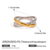 Stainless Steel Color Matching Ring High Grade Earring Titanium Steel Opening Beaded Bracelet With Geometric Design And Electroplating
