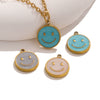 Stainless Steel Colorful Fish Geometric Cartoon Smiley Face Pendant Diy Handmade Jewelry Accessories