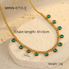 Stainless Steel Colorful Rhinestone Tassel Necklace For Women Electroplated Fashion Jewelry