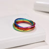 Stainless Steel Colorful Ring Electroplated Unisex Jewelry