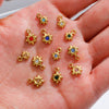 Stainless Steel Colorpreserving 18K Electroplated Star Pendant Accessories With Colorful Diamond And Zodiac Stone Design
