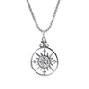 Stainless Steel Compass Cross Pendant With Polished Finish Navigation Inspired Jewelry Wholesale