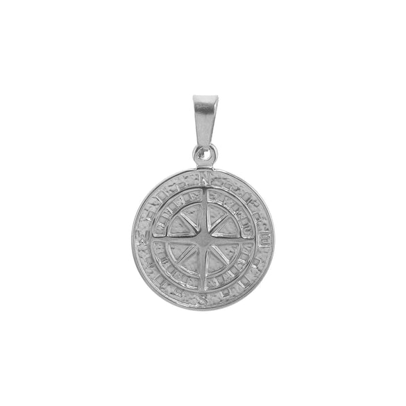 Stainless Steel Compass Pendant Necklace With Electroplating Treatment And Original Design