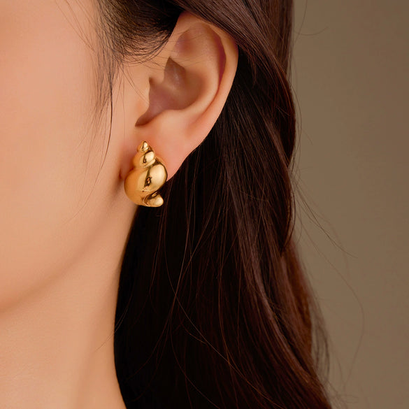Stainless Steel Conch Earrings Electroplated Fashionable Light Luxury Women's
