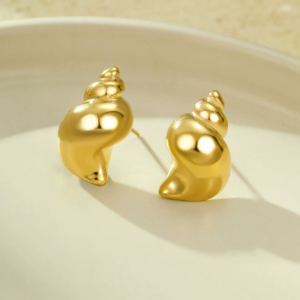 Stainless Steel Conch Earrings Electroplated Fashionable Light Luxury Women's