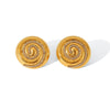 Stainless Steel Conch Earrings Geometric Style Electroplated For Women