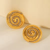 Stainless Steel Conch Earrings Geometric Style Electroplated For Women
