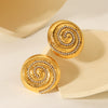 Stainless Steel Conch Earrings Geometric Style Electroplated For Women