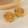 Stainless Steel Conch Earrings Geometric Style Electroplated For Women