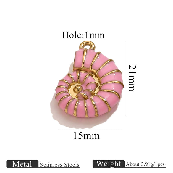 Stainless Steel Conch Multishape Jewelry Pendant Necklace Earrings Accessories With 18K Electroplating