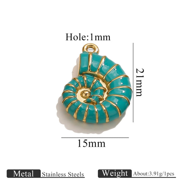 Stainless Steel Conch Multishape Jewelry Pendant Necklace Earrings Accessories With 18K Electroplating