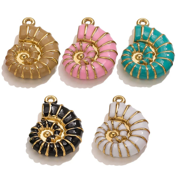 Stainless Steel Conch Multishape Jewelry Pendant Necklace Earrings Accessories With 18K Electroplating