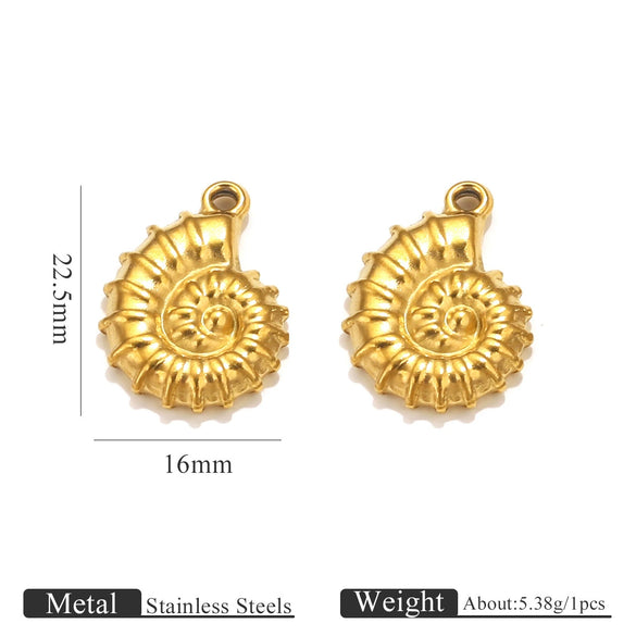 Stainless Steel Conch Multishape Jewelry Pendant Necklace Earrings Accessories With 18K Electroplating